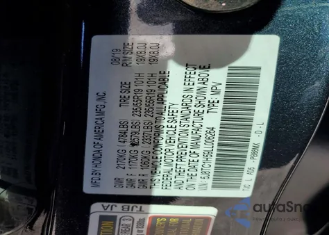 2020 Acura Rdx Technology из США, поврежденный, VIN 5J8TC1H59LL006264